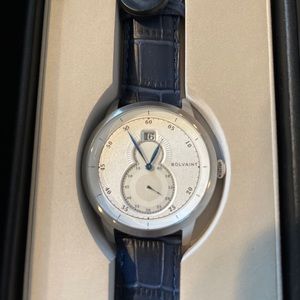 Bolvaint ash silver mens watch.  Mallory Blanc